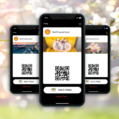 Übersichtsbild der digitalen Shell Prepaid Card Ostern 2025