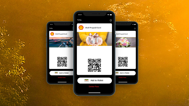 Hartplastikkarten der Shell Prepaid Card